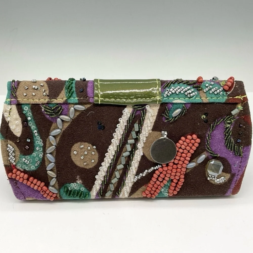 Mary‎ Frances Fabric Beaded Graphic Clutch